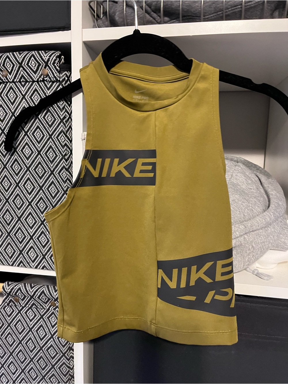 Nike Pro Dri-FIT Performance Tank in Olive